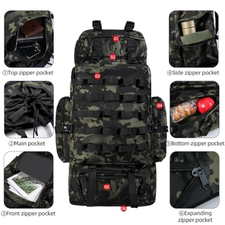 70L/100L Camping Hiking Backpa - Hiking Backpack Waterproof recension och pris