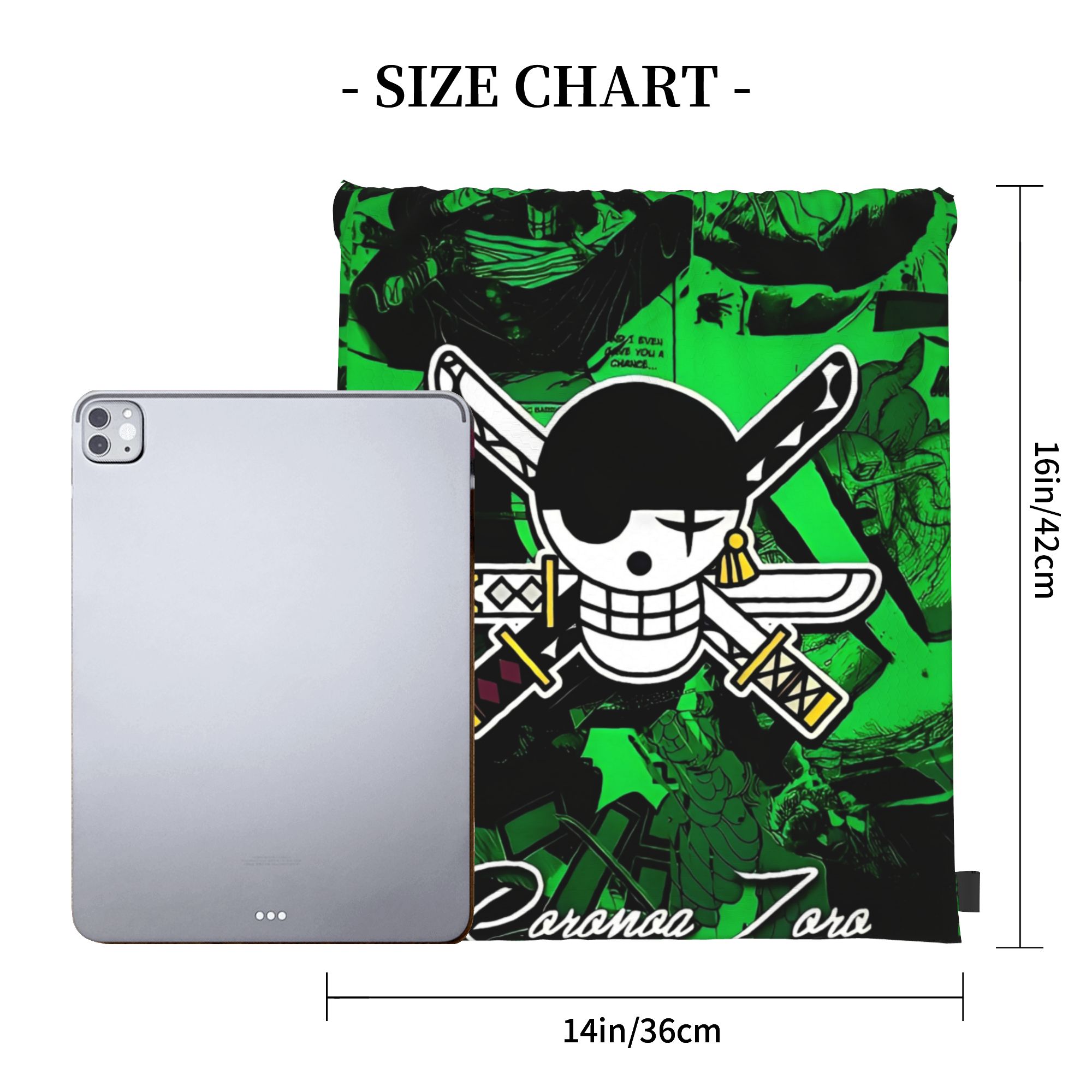 One Piece Zoro Skull Backpack  - Drawstring Gym Bag recension och pris