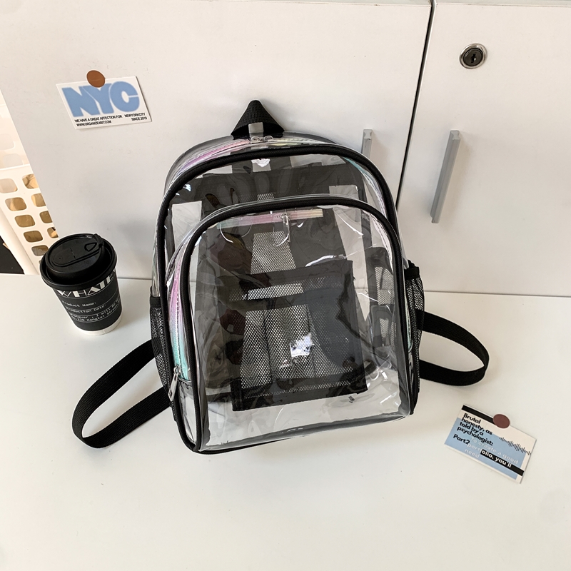 PVC Transparent Zipper Large C - Fashion Backpack Women recension och pris