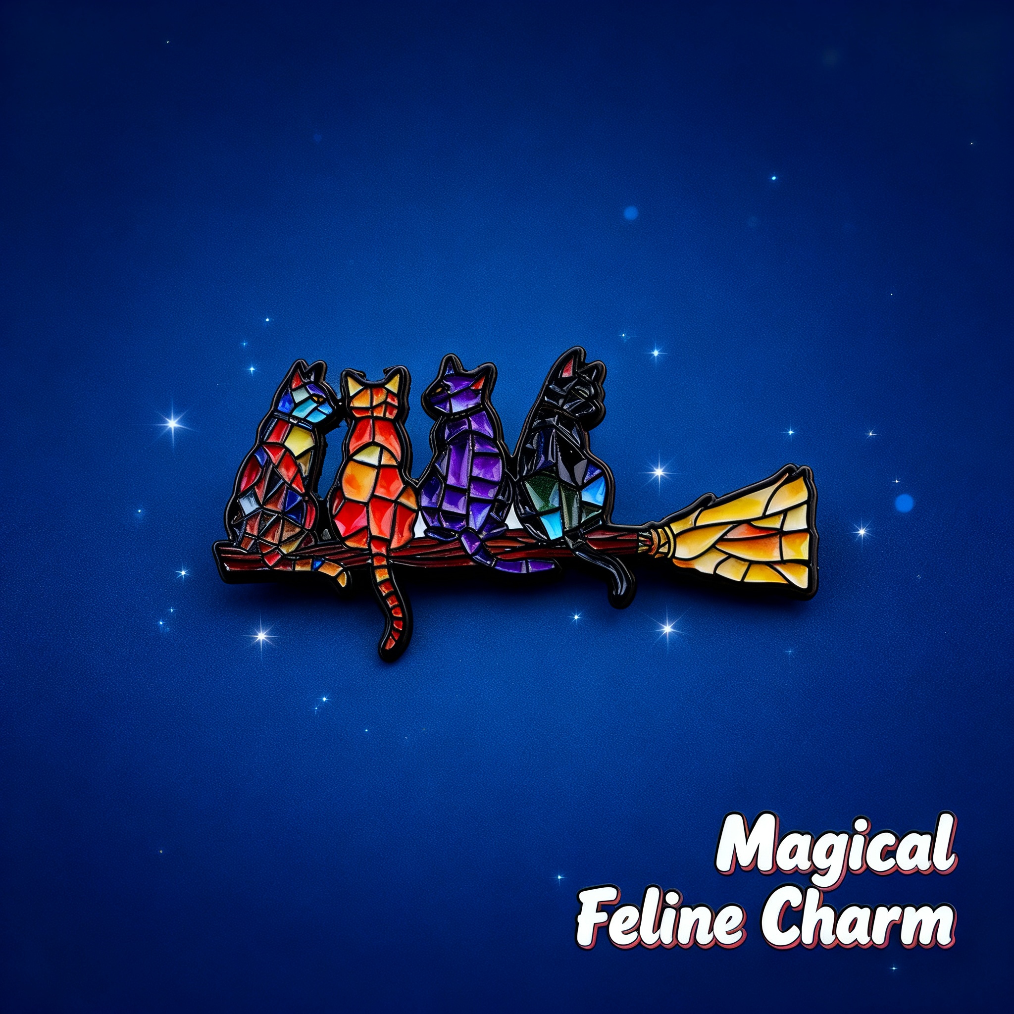 Colorful Cat Enamel Pin Witch  - Fashion Backpack Women recension och pris