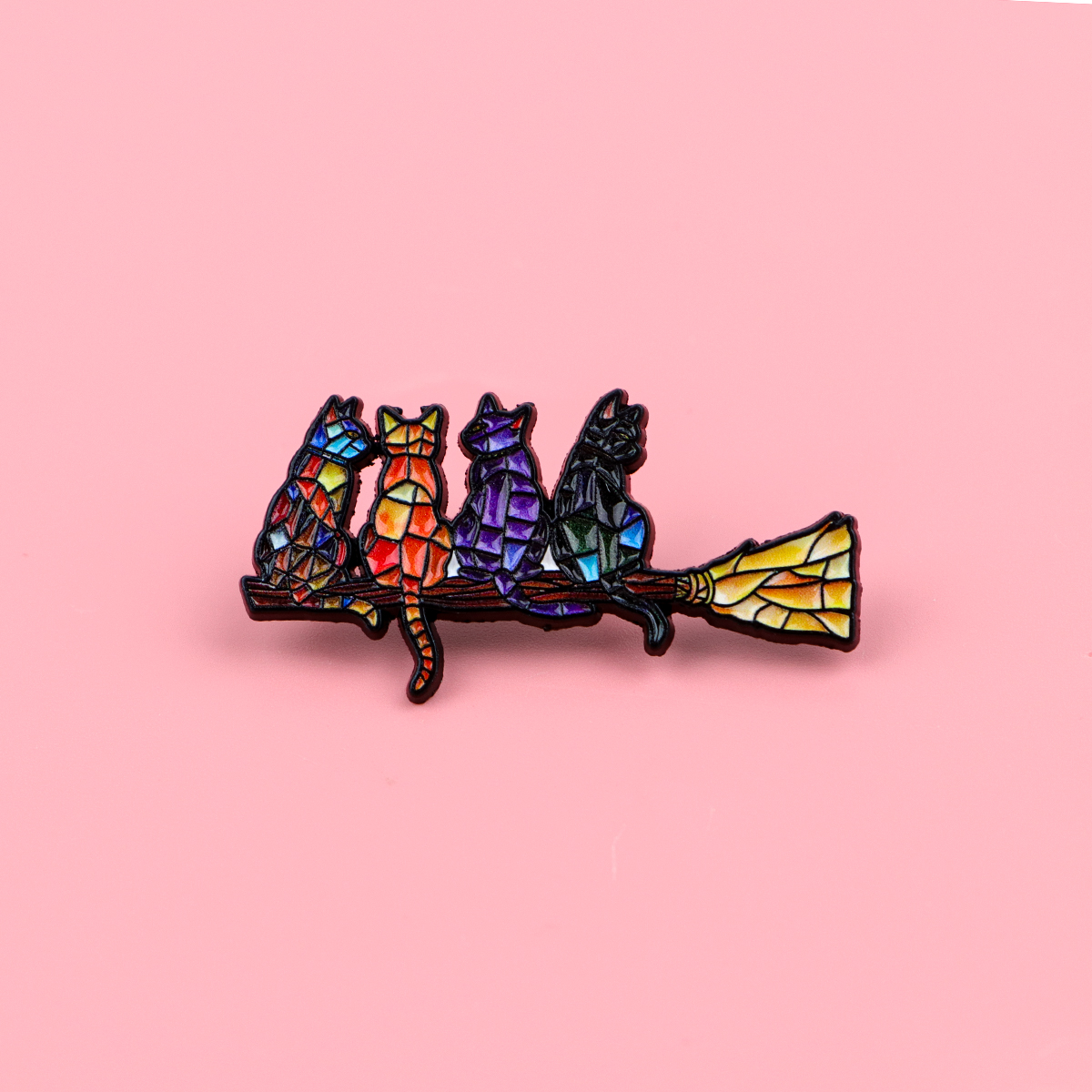 Colorful Cat Enamel Pin Witch  - Fashion Backpack Women recension och pris