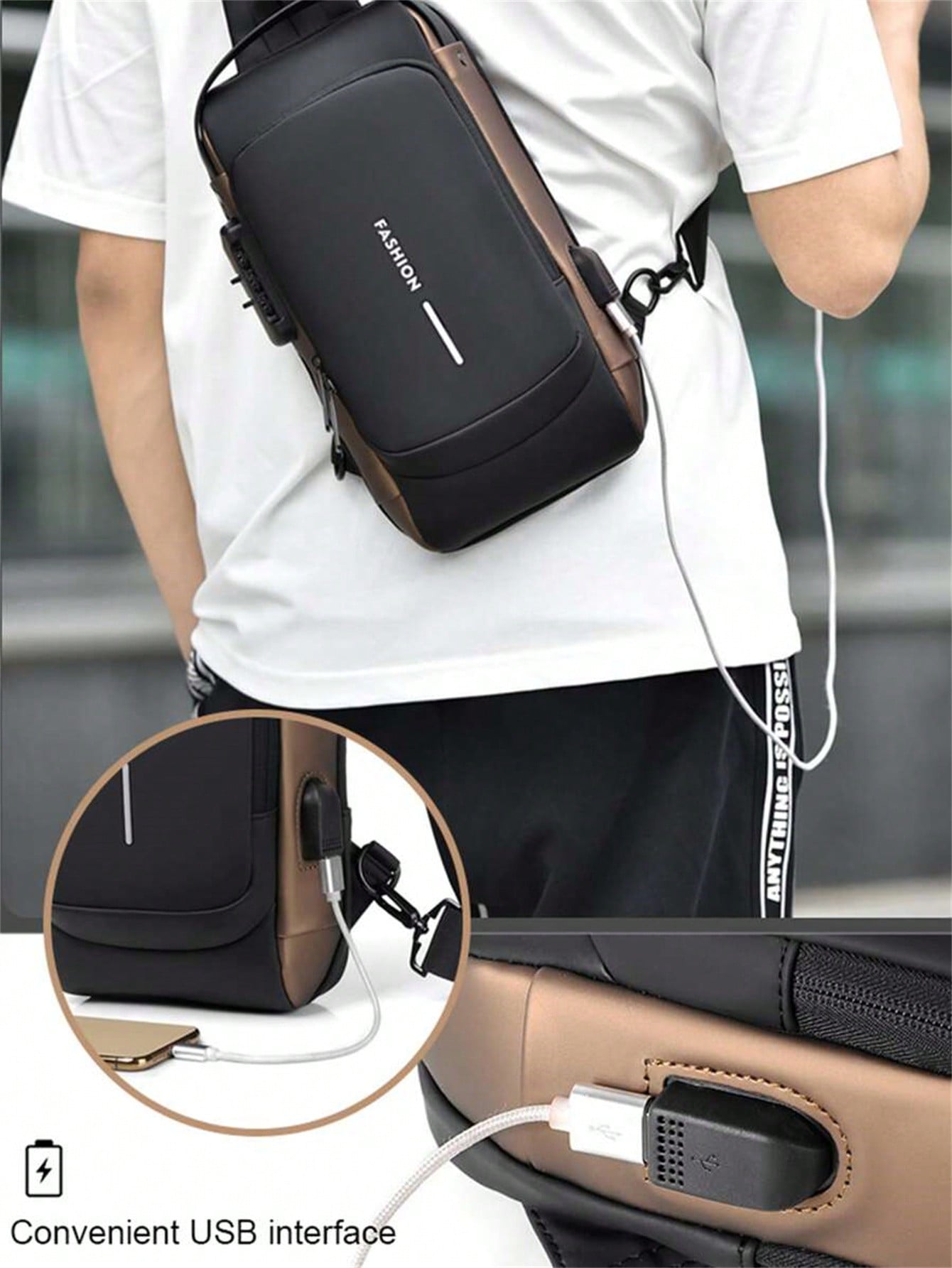 Men's Bags Shoulder Messenger  - Sling Backpack Shoulder recension och pris