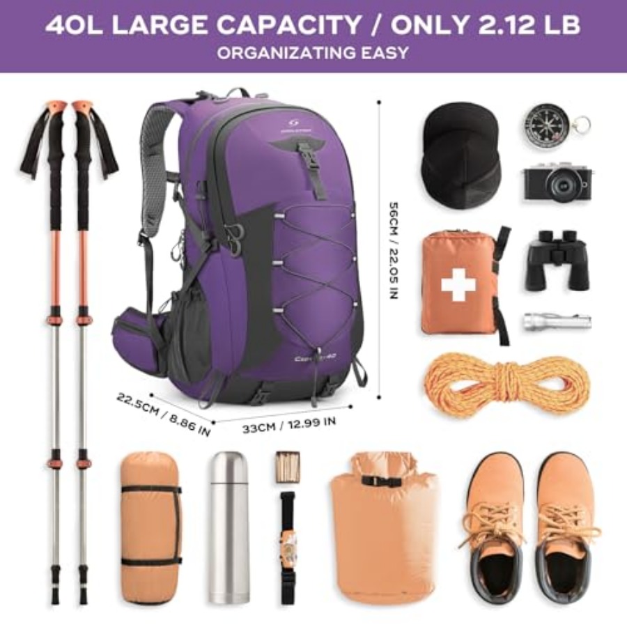 Hiking Backpack, Camping Backp - Hiking Backpack Waterproof recension och pris