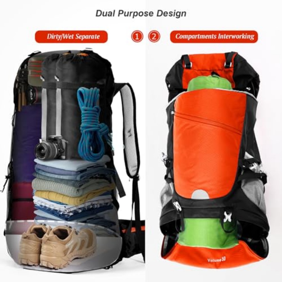 50L Hiking Backpack Travel Bag - Hiking Backpack Waterproof recension och pris