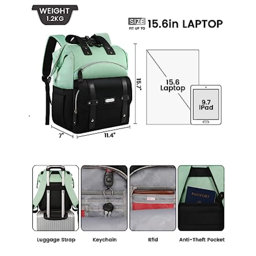 Laptop Backpack for WomenColle - Travel Backpack Anti Theft recension och pris