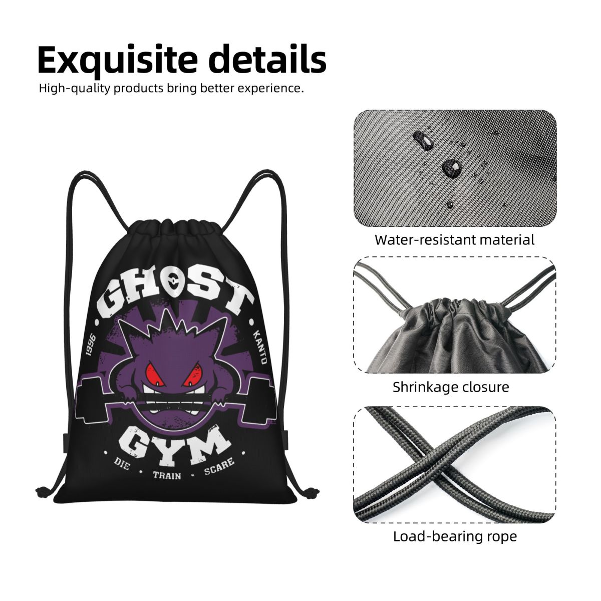 Ghost Gym Drawstring Backpack  - Drawstring Gym Bag recension och pris