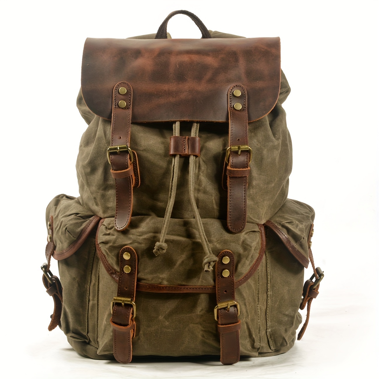 Vintage Men'S Leather Backpack - Canvas Backpack Casual recension och pris