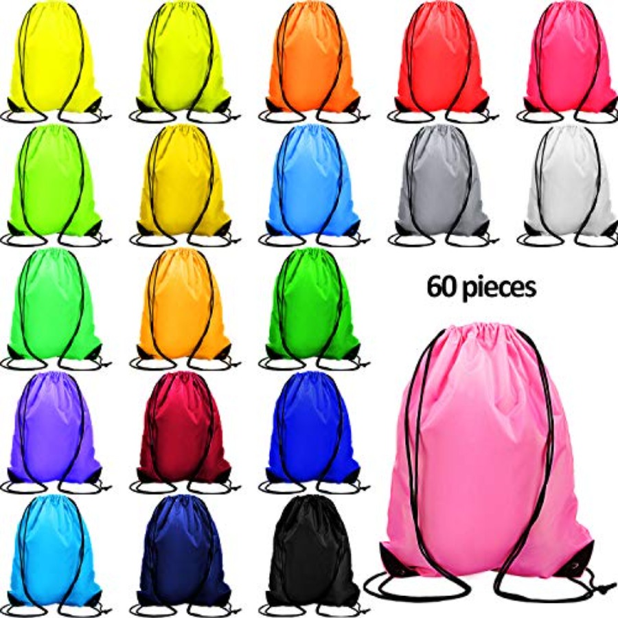 60 Pieces Drawstring Backpack  - Drawstring Gym Bag recension och pris