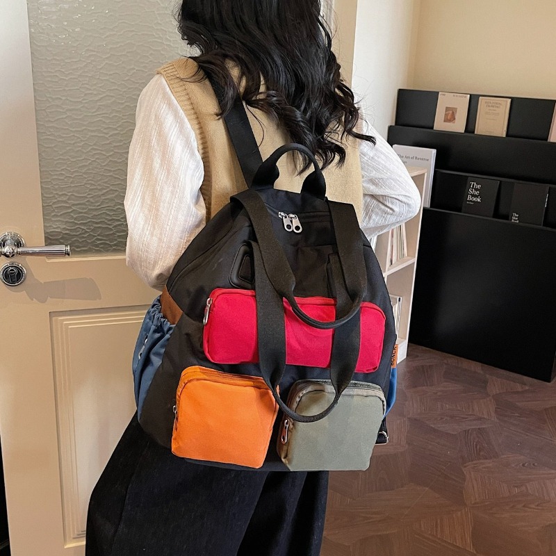 Multi-pocket Checkered Youth B - Canvas Backpack Casual recension och pris