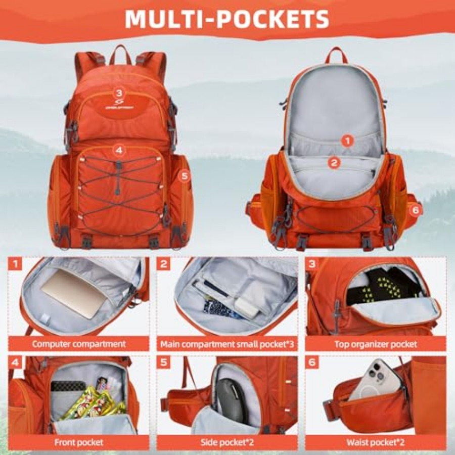 Hiking Backpack, 40L Waterproo - Hiking Backpack Waterproof recension och pris