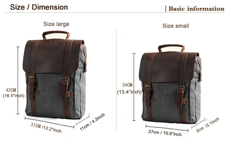 Fashion Male Backpack Leather  - Rucksack Military Style recension och pris