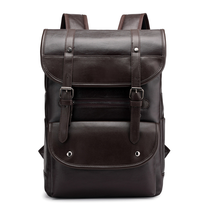 Vintage Leather Laptop Backpac - Business Backpack Brief recension och pris