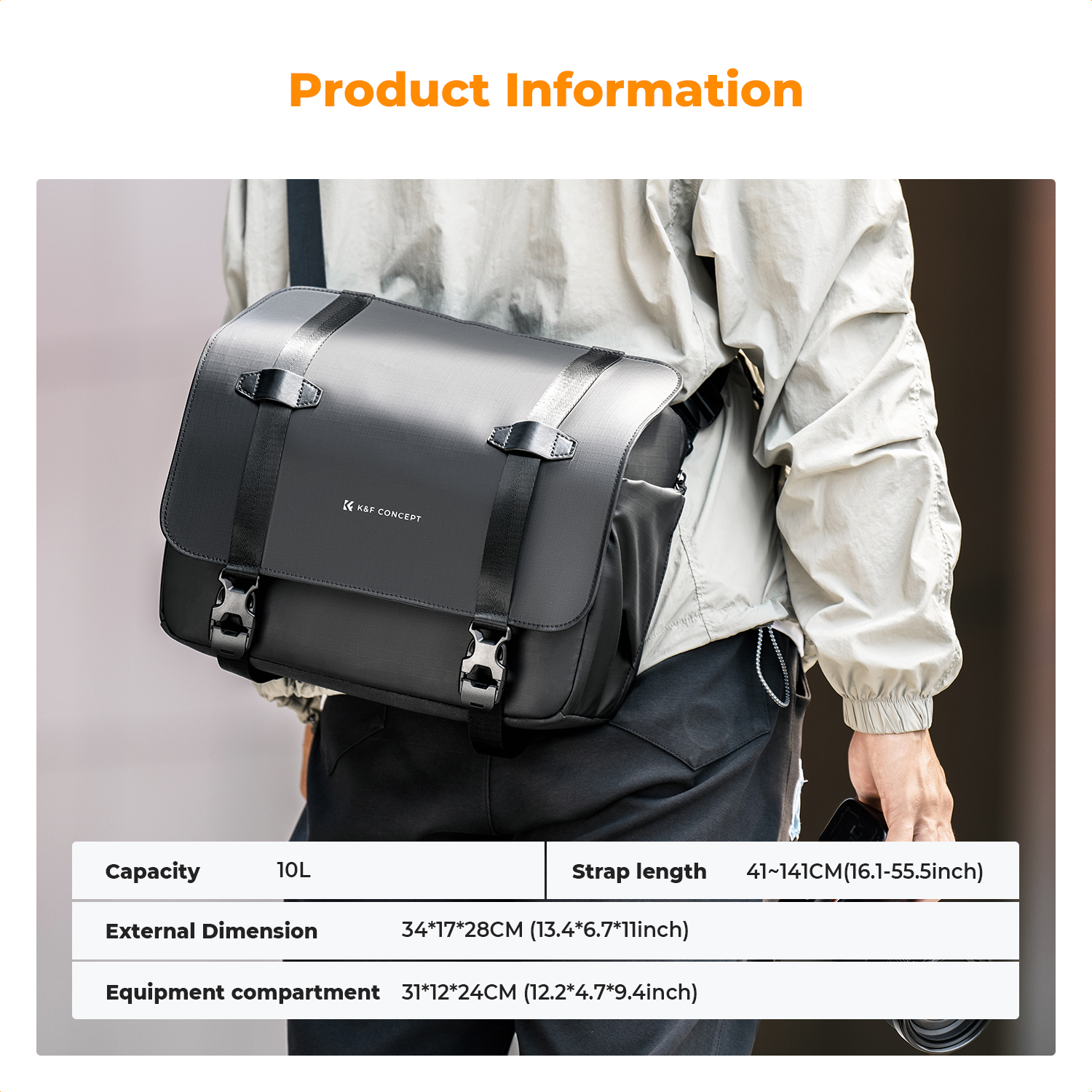 K&F CONCEPT 10L Camera Sling B - Sling Backpack Shoulder recension och pris