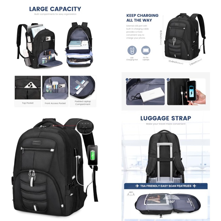 Travel Laptop Backpack Waterpr - Travel Backpack Anti Theft recension och pris