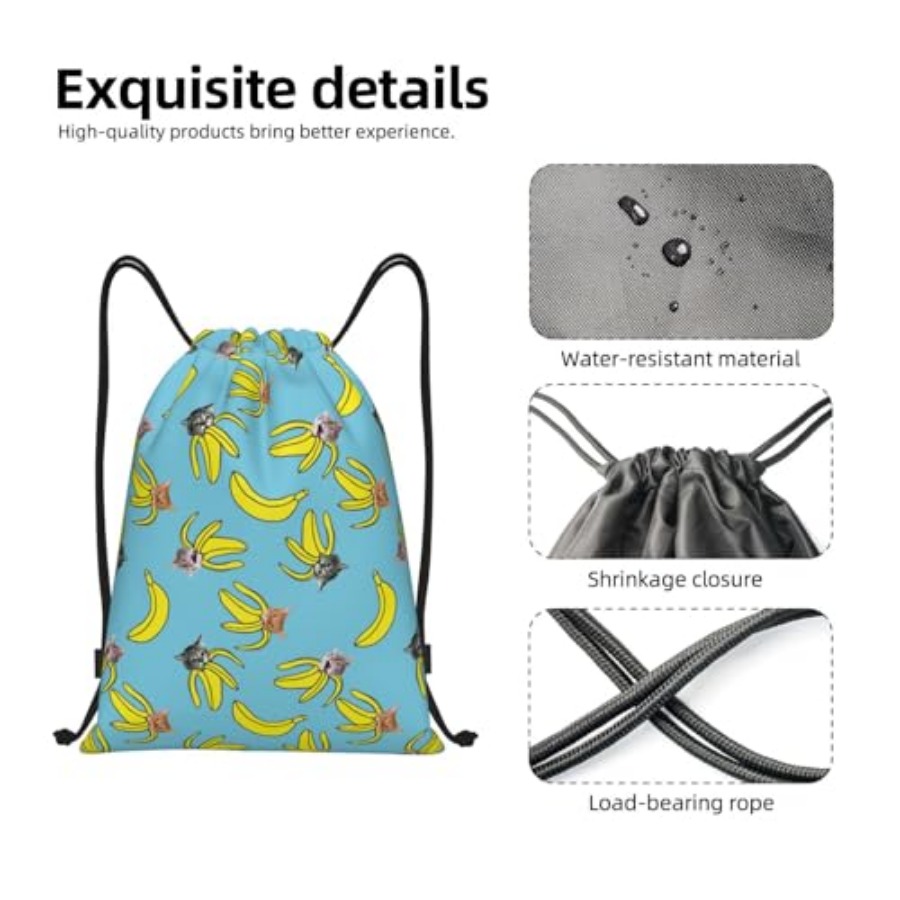 Funny Cat Banana Bananas Draws - Drawstring Gym Bag recension och pris
